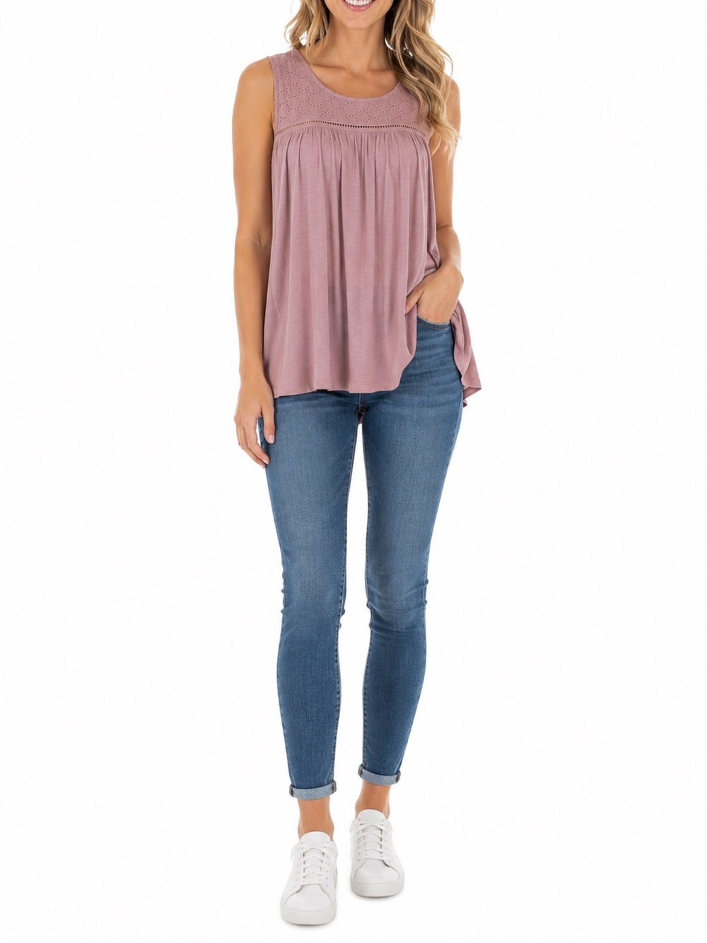 Suzanne Betro Size Medium Pink Casual Tank Top